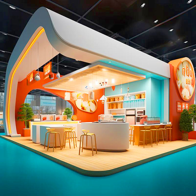 在食品展台设计搭建中的现场试吃区 在食品展台设计搭建中的现场试吃区